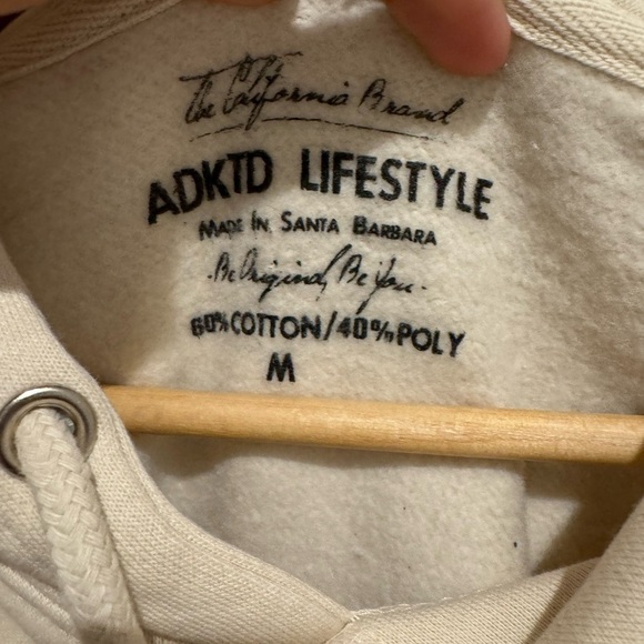 ADK Beige California Hoodie SWEATSHIRT size M NWOT - Picture 4 of 7